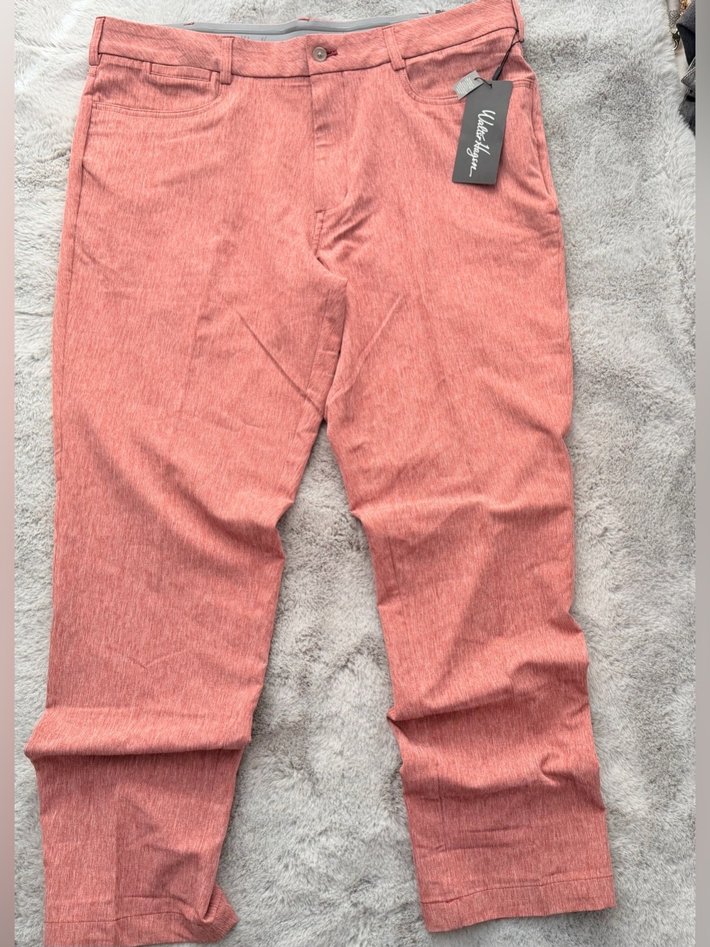 NWT Walter Hagen Perfect 11 Men Golf Pants 38x32 Slim Fit Stretch Maroon Heather - Picture 3 of 10